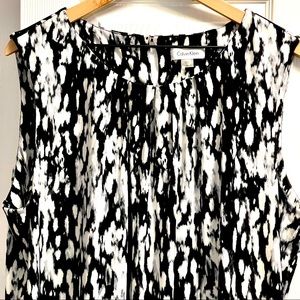 Calvin Klein Dressy Black and White Tank Top Women’s Size 2XL Polyester/Spandex